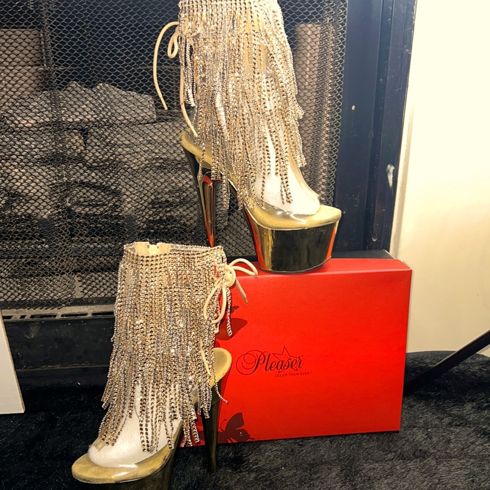 Pleaser Heels Gold | Adore-1017RSF size 7